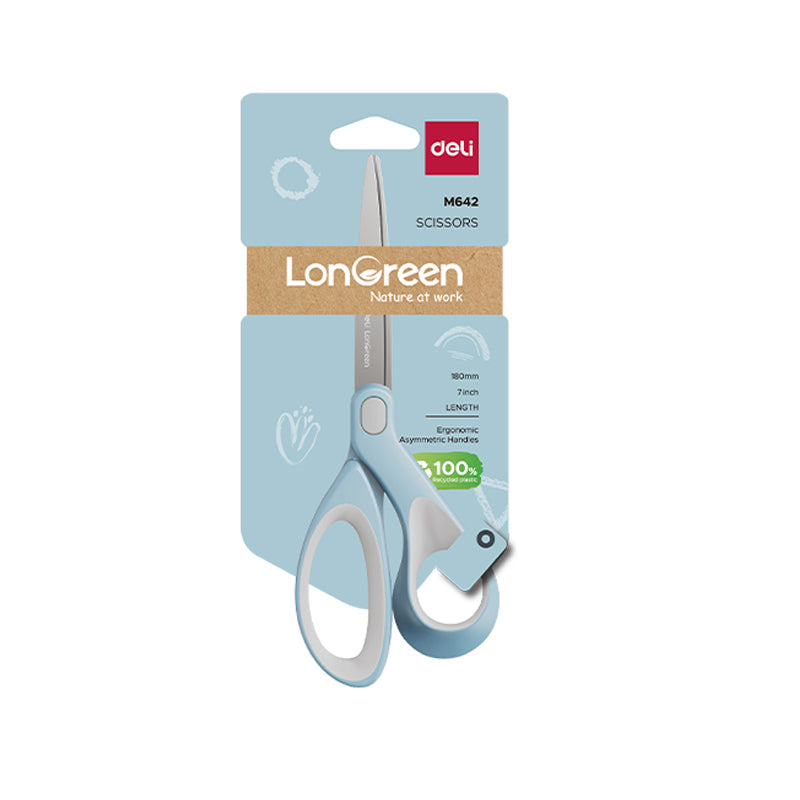 FOARFECA BIROU 18CM CULORI PASTEL LONGREEN PLASTIC RECICLAT DELI FOARFECA BIROU 18CM CULORI PASTEL LONGREEN PLASTIC RECICLAT DELI